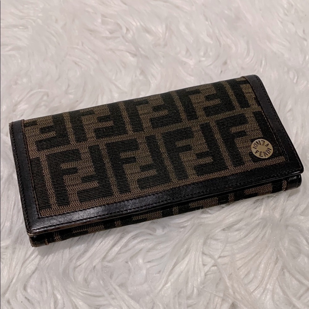 FENDI Zucca Long Snap Wallet
